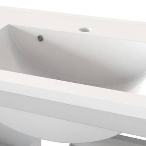 Meuble vasque Dante Avec vasque en fonte minérale - Blanc - Largeur : 60 cm