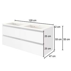 Waschtisch Dante I Inklusive Mineralgussbecken - Rauchsilber / Graphit - Breite: 120 cm