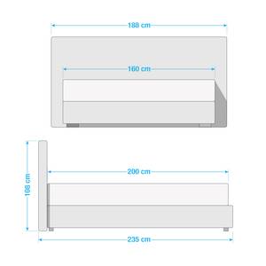 Boxspringbett Vera Cruz Webstoff - Melonengelb - 160 x 200cm - Doppelmatratze H2/H3