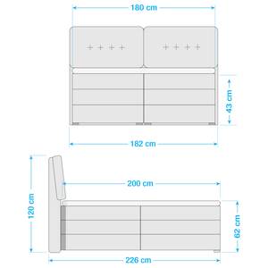 Lit boxspring Barryville Avec tête de lit et 2 coussins - Anthracite