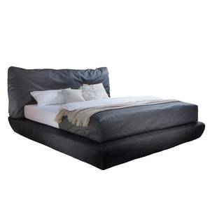 Boxspringbett Crush Webstoff - Anthrazit - 160 x 200cm - H3