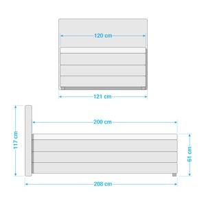 Boxspringbett Lights inkl. Topper & Beleuchtung - Kunstleder - Schwarz - Schwarz - 120 x 200cm - Kein Bettkasten