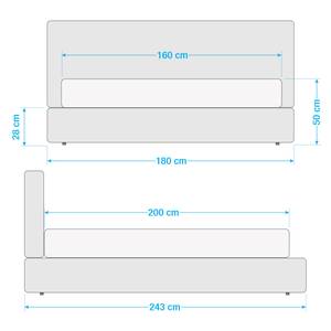 Boxspringbett Crush Webstoff - Anthrazit - 160 x 200cm - H2