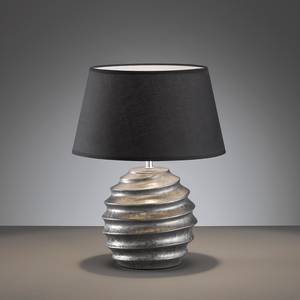 Lampe Farway Tissu mélangé / Céramique - 1 ampoule - Argenté