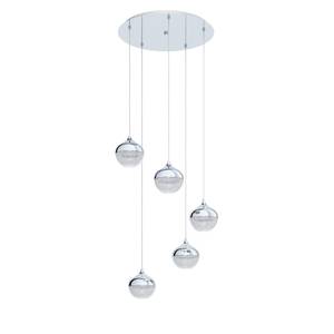 Hanglamp Mioglia V polycarbonaat/staal - 5 lichtbronnen