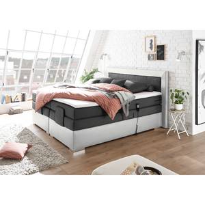 Boxspringbett Bellmont inkl. Motor, Kopf- und Fußverstellung - Alpinweiß / Anthrazit - 160 x 200cm