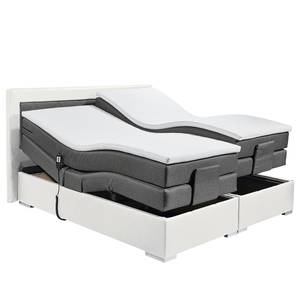 Lit boxspring Bellmont Avec moteur - Blanc alpin / Anthracite - 160 x 200cm