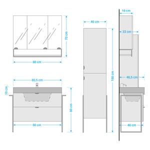 Badkamerset Faktory III (3-delig) wit/zwart