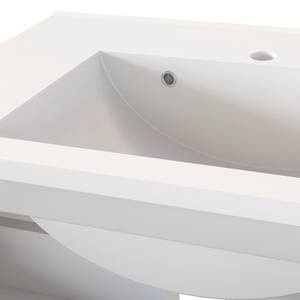 Meuble avec vasque Corno I Avec vasque en fonte minérale - Gris clair mat - Largeur : 60 cm