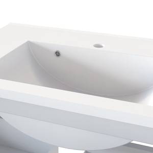 Meuble avec vasque Corno II Avec vasque en céramique - Blanc mat - Largeur : 100 cm