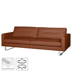 Sofa Neo11 II (3-Sitzer) Echtleder - Echtleder Lasde: Cognac - Kufen