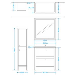 Badkamerset America II (3-delig) mat wit - Breedte: 150 cm