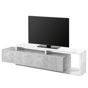 TV-Lowboard Littor Weiß / Beton Dekor - Weiß / Beton Dekor