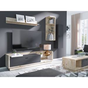 Tv-meubel Fenit Antracietkleurig/Grijs pijnboomhouten look