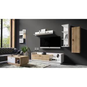 Tv-meubel Fenit Eikenhouten look/wit