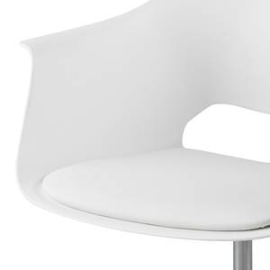Chaise de bureau Roncey Matière plastique et imitation cuir / Métal - Blanc / Chrome
