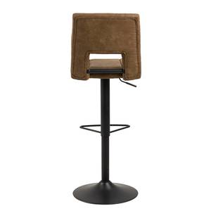 Chaises de bar Selina - Lot de 2 Microfibre / Métal - Marron vintage / Noir mat - Microfibre Prema: Marron