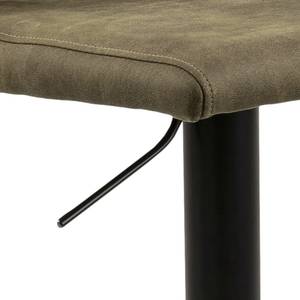 Chaise de bar Archer II Imitation cuir / Métal - Vert olive / Noir - Vert olive