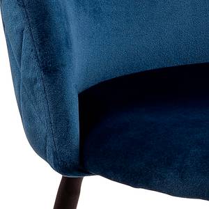 Gestoffeerde stoel Luray set van 2 fluweel/metaal - donkerblauw/zwart - Donkerblauw