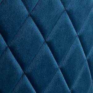Chaises capitonnées Luray lot de 2 Velours / Métal - Bleu foncé / Noir - Bleu foncé