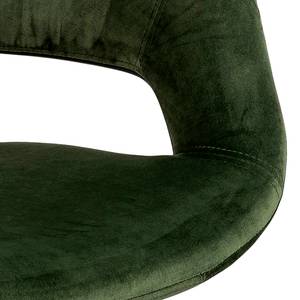 Chaise de bureau Buggio Velours/ Métal - Vert sapin / Noir - Vert foncé