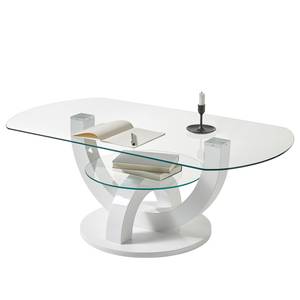 Salontafel Tickton glas - hoogglans wit