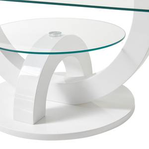 Table basse Tickton Verre - Blanc brillant