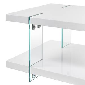 Table basse Huson Verre - Blanc brillant