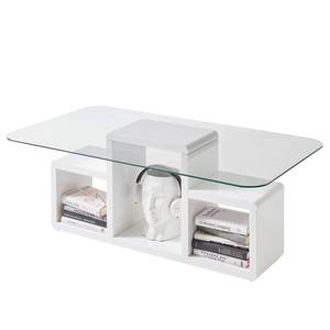 Salontafel Tucker glas - hoogglans wit