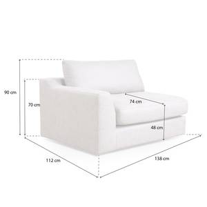 1,5-Sitzer Sofa Dixwell Webstoff Palila: Fango - Armlehne davorstehend links