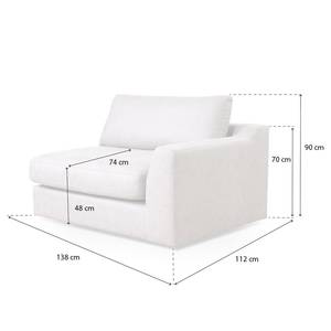 1,5-Sitzer Sofa Dixwell Webstoff Palila: Granit - Armlehne davorstehend rechts