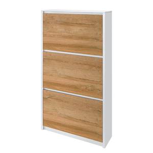 Schoenenkast Sanza II Eikenhouten look/hoogglans wit