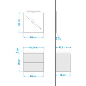 Salle de bain Livo I (2 éléments) Éclairage intégré - Blanc