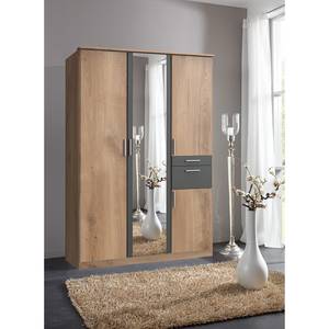 Drehtürenschrank Koblenz I inkl. Accessoires Fach - Plankeneiche Dekor - Breite: 135 cm