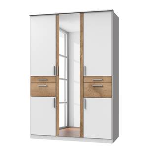 Draaideurkast Koblenz II incl. vak voor accessoires naar keuze link/rechts - Wit/eikenhouten look - Breedte: 179 cm