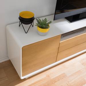 Ensemble meubles TV Boge (2 éléments ) Placage en chêne véritable - Chêne à nœuds / Blanc mat