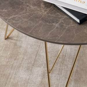 Tavolino da salotto Sherry III (2 pezzi) Effetto marmo grigio chiaro / marmo marrone