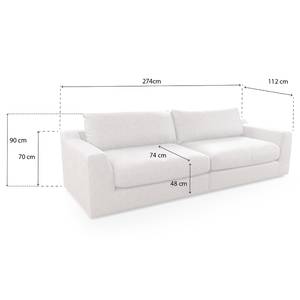 Big-Sofa Dixwell Webstoff Palila: Hellgrau