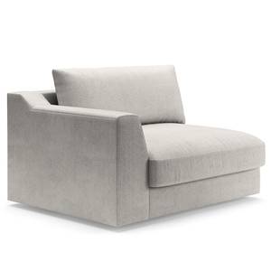 Ecksofa Dixwell mit Longchair Webstoff Palila: Granit - Longchair davorstehend rechts