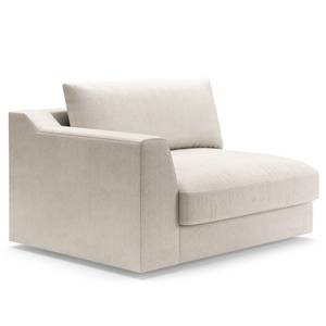 Hoekbank Dixwell met chaise longue Geweven stof Palila: Lichtgrijs - Longchair vooraanzicht rechts