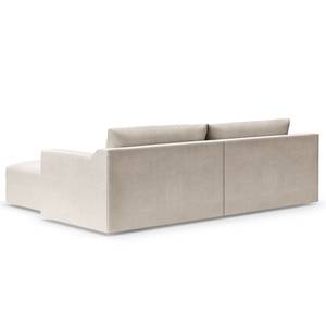 Divano con chaise longue Dixwell Tessuto Palila: grigio chiaro - Longchair preimpostata a destra