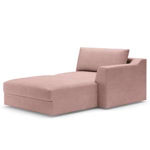 Ecksofa Dixwell mit Longchair Webstoff Palila: Mauve - Longchair davorstehend rechts