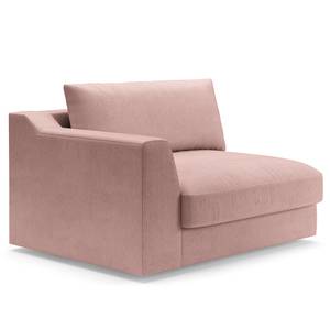 Hoekbank Dixwell met chaise longue Geweven stof Palila: Mauve - Longchair vooraanzicht rechts