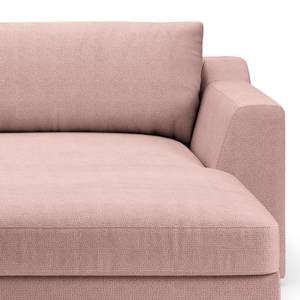 Hoekbank Dixwell met chaise longue Geweven stof Palila: Mauve - Longchair vooraanzicht rechts