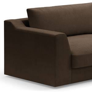 Ecksofa Dixwell mit Longchair Webstoff Palila: Espresso - Longchair davorstehend rechts