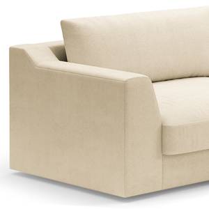 Ecksofa Dixwell mit Longchair Webstoff Palila: Creme - Longchair davorstehend rechts