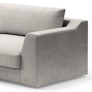 Ecksofa Dixwell mit Longchair Webstoff Palila: Granit - Longchair davorstehend links