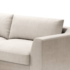 Hoekbank Dixwell met chaise longue Geweven stof Palila: Lichtgrijs - Longchair vooraanzicht links