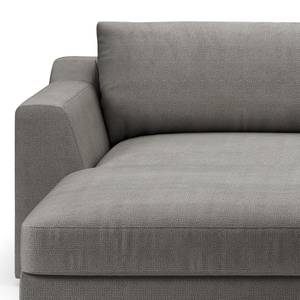 Ecksofa Dixwell mit Longchair Webstoff Palila: Fango - Longchair davorstehend links