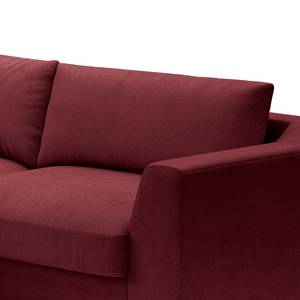 Ecksofa Dixwell mit Longchair Webstoff Palila: Beere - Longchair davorstehend links